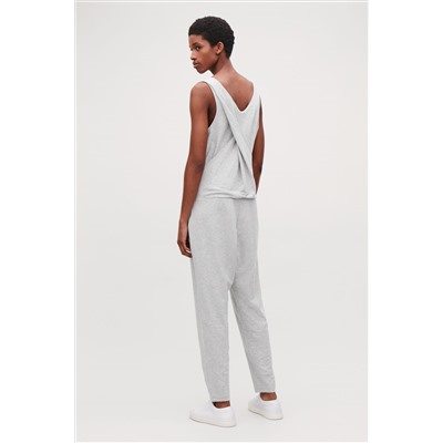 TWISTED-BACK JERSEY JUMPSUIT