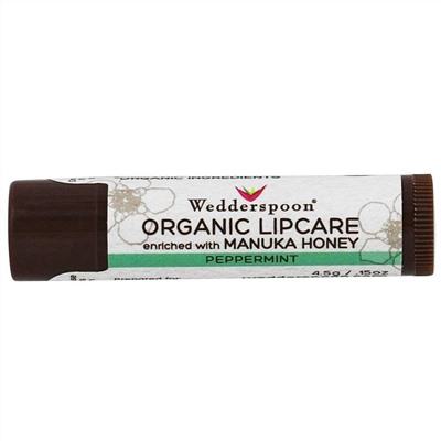 Wedderspoon, Organic Manuka Lip Balm - Peppermint, 0.15 oz (4.5 g)