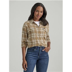 Womens Legendary Western Shirt:Neutral Plaid:M: