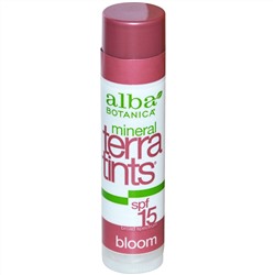 Alba Botanica, Бальзам для губ Mineral TerraTints, Bloom, SPF 15, .15 oz (4.2 г)