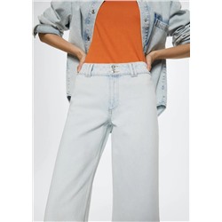 Jeans tiro medio wideleg -  Mujer | MANGO OUTLET España
