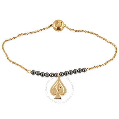 SWAROVSKILadies Gold-tone Plated Crystal-embellished Spade Strand Bracelet