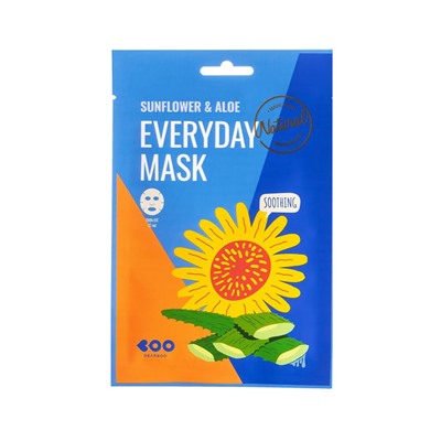 Sunflower & Aloe Everyday Mask (10ea), Успокаивающая маска с маслом подсолнуха и экстрактом алоэ