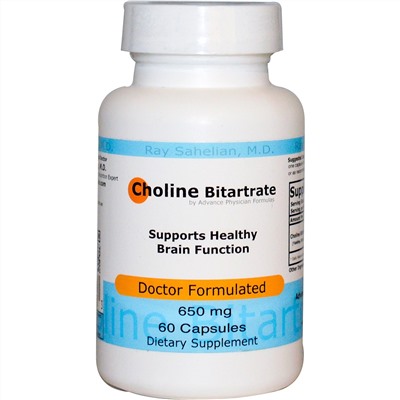 Advance Physician Formulas, Inc., Битартрат холина, 650 мг, 60 капсул