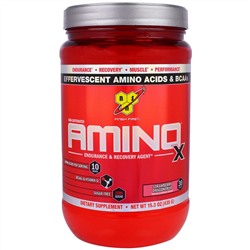 BSN, "Амино-X", средство для выносливости и восстановления со вкусом клубники и питайи, 15,3 унции (435 г)