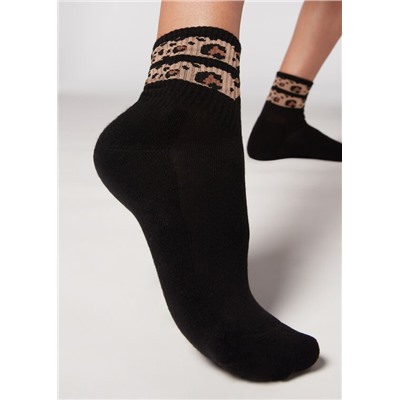 Kurze Sportsocken mit Animal-Muster