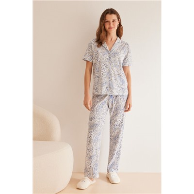 Pijama camisero 100% algodón Paisley