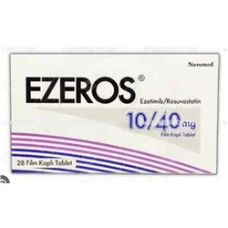 EZEROS 10/40 mg 28 film kaplı tablet (аналог Зенон) Ezetimib + Rosuvastatin