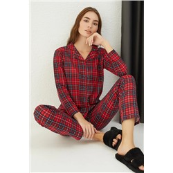 Strawberry Pamuklu Düğmeli Kadın Pijama Takım 451