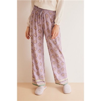 Pantalón pijama largo viscosa flores