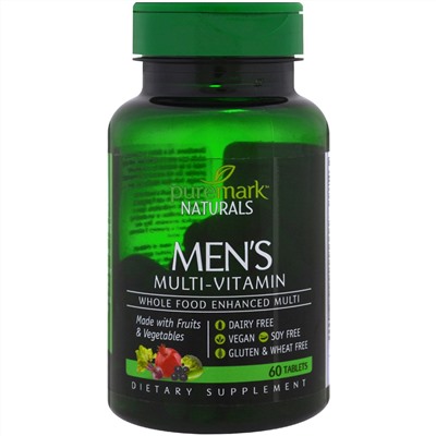 PureMark Naturals, Мужские мультивитамины, 60 таблеток