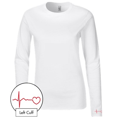 UA Heart EKG Women's Fitted Long Sleeve Tee