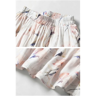 Лёгкие женские юбки с цветочным принтом на подкладке, отшиты на крупной фабрике из остатков оригинальных тканей