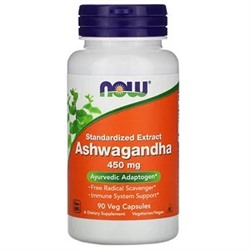 Ашваганда Now Foods, Ashwagandha, Standardized Extract, 450 mg, 90 Veg Capsules