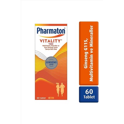 Pharmaton Vitality 60 Tablet - Ginseng G115, Multivitamin ve Mineraller 8699809190146