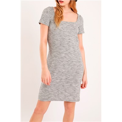 Vestido recto Gris jaspeado