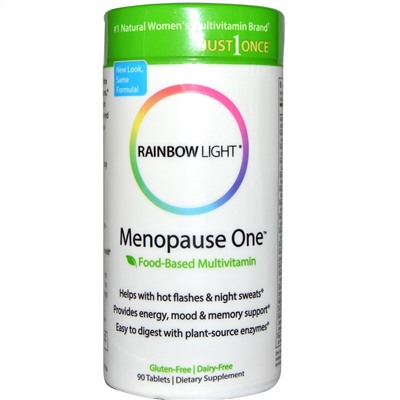 Rainbow Light, Menopause One, мультивитамины на основе цельных пищевых продуктов, 90 таблеток