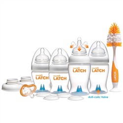 Munchkin, Latch, подарочный набор бутылочек для новорожденных, 12 ед., 2 бутылочки 4 унции/120 мл и 2 бутылочки 8 унций/240 мл