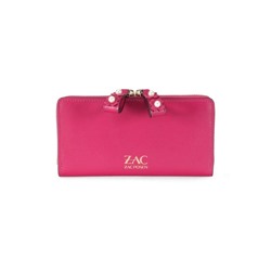 ZAC POSEN Faux Pearl Leather Zip-Around Wallet