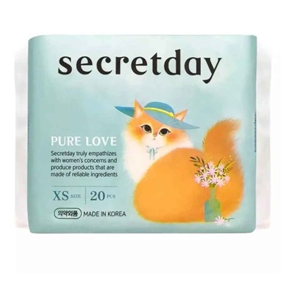 SECRETDAY PURE LOVE Ежедневные хлопковые прокладки XS 20шт