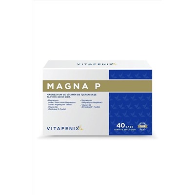 Vitafenix Magna P Magnezyum Ve Vitamin B6 Içeren 40 Saşe Takviye Edici Vegan Gıda VTF-005