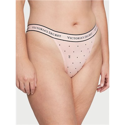 Logo Cotton Tanga Panty