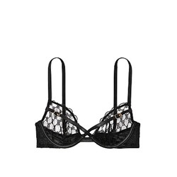 VS Logo Embroidery Unlined Low-Cut Demi Bra