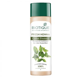 BIOTIQUE Fresh Henna Colour Protect Shampoo with Conditioner  Шампунь-кондиционер для волос "Защита цвета" с листьями хны 120мл