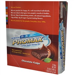 Promax Nutrition, LS, энергетический шоколадный батончик с низким содержанием сахара, 12 батончиков, 2,36 унции (67 г) каждый