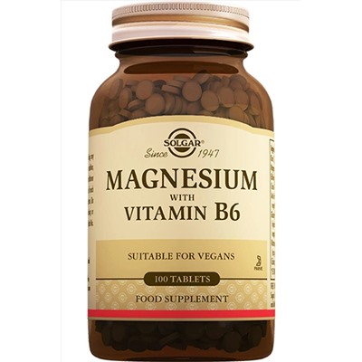 Solgar Magnesium With Vitamin B6 100 Tablet (MAGNESYUM MAGNEZYUM) hizligeldicom052167