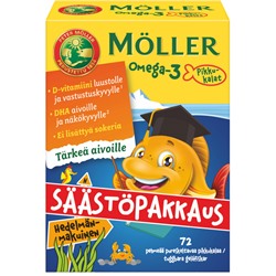 Möller Little Fish  Омега-3 витамины с мультифруктами 72 шт
