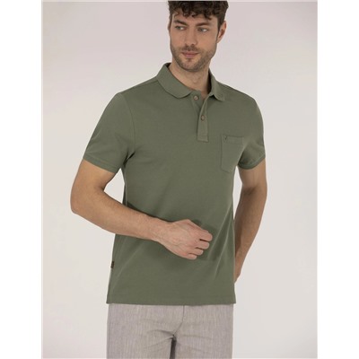 Haki Regular Fit Polo Yaka Basic Tişört