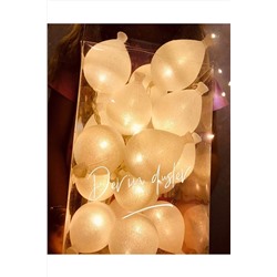 Derin Düşler Beyaz - Krem Balon Tasarımlı Yılbaşı Led Işık Yılbaşı Çam Ağacı Led Işık 20 Ledli DDb101
