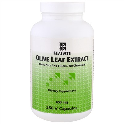 Seagate, Экстракт листьев оливы, 450 мг, 250 растительных капсул
