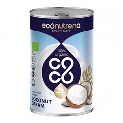 ECONUTRENA Organiс Coconut cream Кокосовые сливки жирность 22% ж/б 400мл