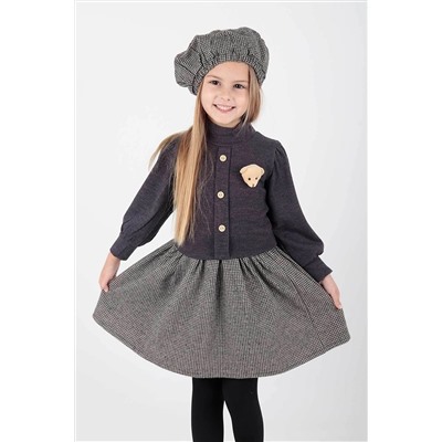 AHENGİM Kız Çocuk Ayıcık Detaylı Etekli Şapkalı 3 Lü Takım Ak2212 1-2-10001127