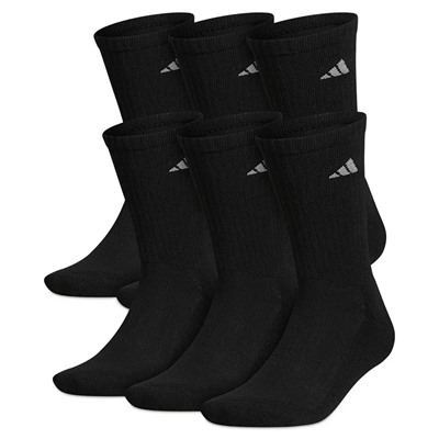 ADIDAS Men's Cushioned Athletic 6-Pack Crew Socks