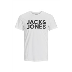 Jack & Jones Jack&jones 12158505 Kalın Jack&jones Yazı 0 Yaka Kısa Kol Tshırt 2YETSBS32430BEY