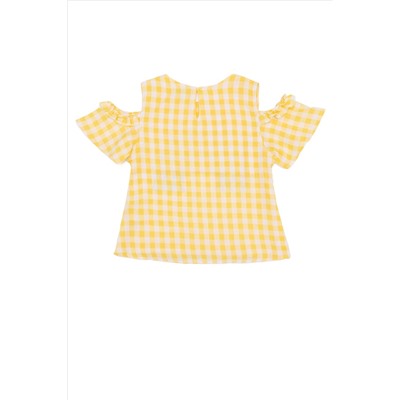 Kız Çocuk Açık Sarı Uzun Kollu Gömlek