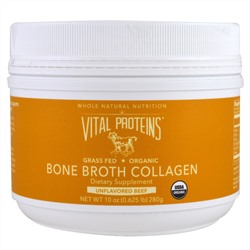 Vital Proteins, Органический, костный бульон с коллагеном, говядина без ароматизаторов, 10 унций (280 г)