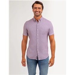 TEXTURED WEAVE SHORT SLEEVE SHIRT WITH POCKET