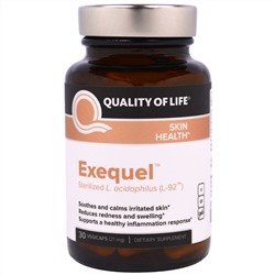 Quality of Life Labs, "Exequel", препарат со стерилизованными молочнокислыми бактериями L-92, 21 мг, 30 капсул в растительной оболочке
