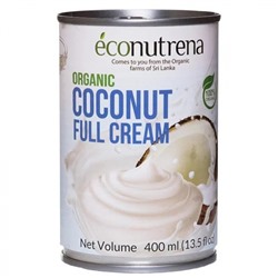 ECONUTRENA Organiс Coconut cream Кокосовые сливки 30% ж/б 400мл