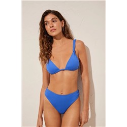 Braga bikini alta clásica azul