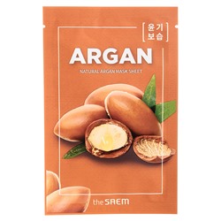 [THE SAEM] Маска для лица тканевая ЭКСТРАКТ АРГАНЫ Natural Argan Mask Sheet, 21 мл