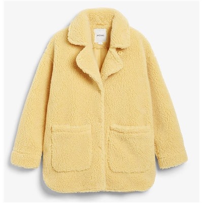 Женское свободное пальто-чебурашка с лацканами и большим карманами. Экспорт. MONK*L