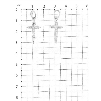 Крест из серебра родированный - 2,9 см 925 пробы К3-082р