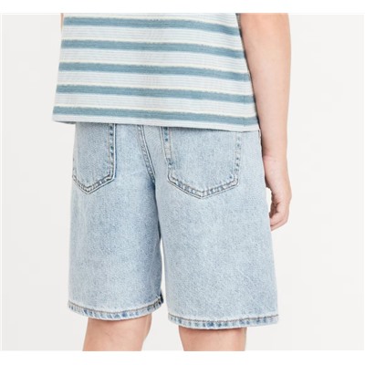 Knee Length Baggy Non-Stretch Jean Shorts for Boys