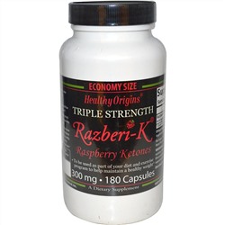 Healthy Origins, Razberi-K, малиновые кетоны, 300 мг, 180 капсул