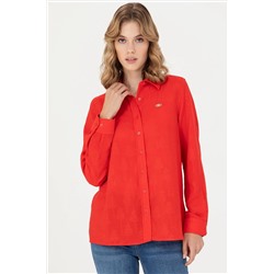 Kadın Kırmızı Uzun Kollu Gömlek